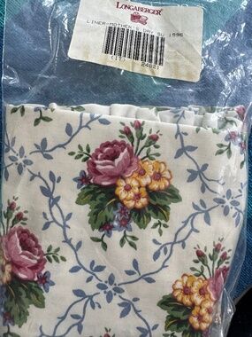 Longaberger Mothers Day 1996 OE Basket Liner #24848 NEW Floral Print with Ruffle